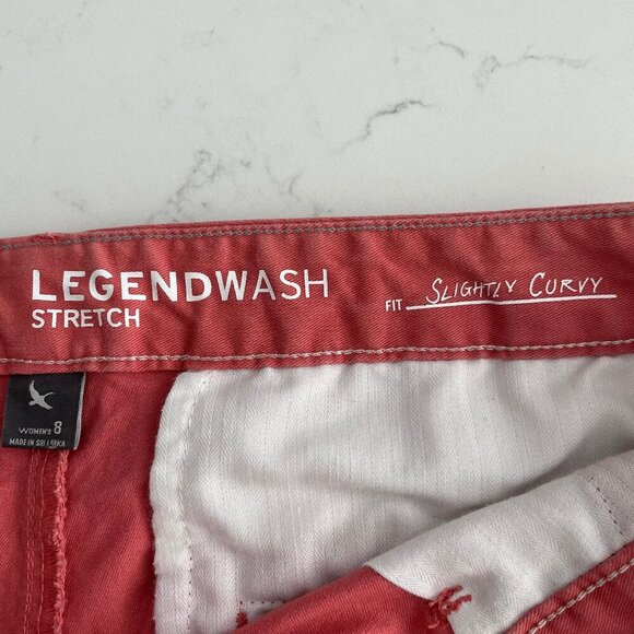 Eddie Bauer Legend Wash Stretch Slightly Curvy Cotton Shorts Cayenne Red Sz 8 - Picture 6 of 9